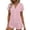 Pink, variant on Womens Pajamas Set 2 Piece Cotton Stretchy Jersey Button down Short Sleeve Ruffle Trim Sleepwear with Chest Pocket Elastic Waist Shorts Scalloped Edge Summer Lounge Sets for Home Nightwear