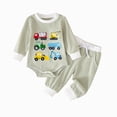 thumbnail image 5 of CAUYDY Newborn Baby Boy Fall Outfits Long Sleeve Romper Bodysuit Pants 0 3 6 9 12 18 24 Months Cute Winter Clothes Set Sizes 12-18 Months,Green, 5 of 8