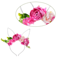 thumbnail image 3 of Diadema de orejas de conejo de Pascua con tiara de flores para mujeres niñas Adepaton CPB-DE-LYY967-3, 3 of 5