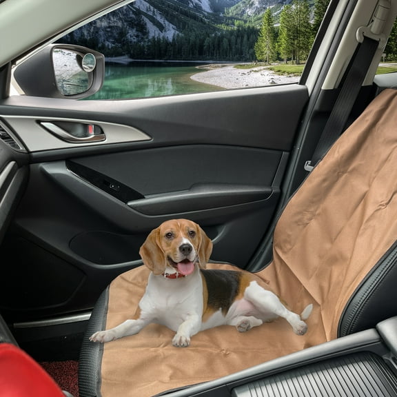 Motoforti Water Resistant Dog Car Seat Cover for Back Seat Protector for Cars Trucks SUVs 42"x19" Oxford Cloth Brown