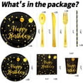 thumbnail image 3 of 200PCS Birthday Decorations, Party Supplies, Disposable Happy Birthday Tableware Set, Paper Plates Napkins Cups, Plastic Forks Knives Spoons （25Guests） (Black), 3 of 14