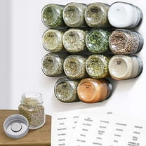 Impresa Large 4oz Magnetic Spice Jars - Glass  [15 Pack]