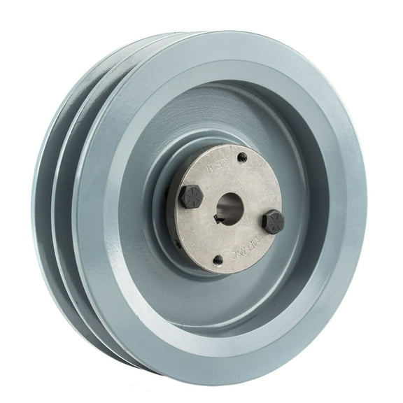 Masterdrive Cast Iron 6.75" Dual Groove Pulley Belt B Section 5L with 5/8" Sheave Bushing 2BK70H