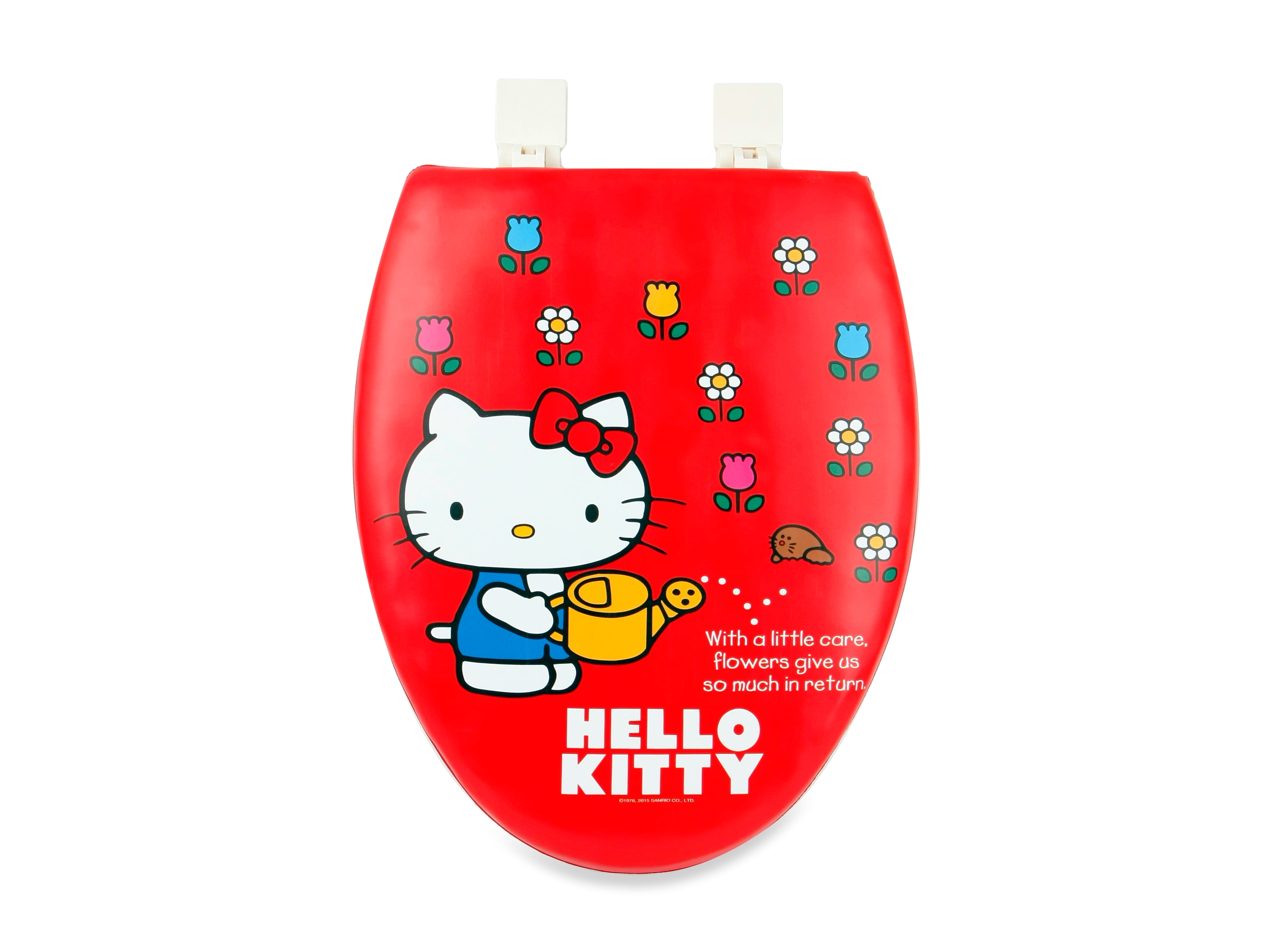 Hello Kitty Elongated Toilet Seat with Soft Padded Red Gardening