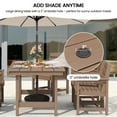 thumbnail image 3 of KINGYES 7-Piece Outdoor Dining Set, HDPE Patio Table and Chairs with Umbrella Hole, Brown, 3 of 13