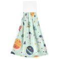thumbnail image 7 of Yayeee Kitchen Hanging Hand Towels Set of 2 with Loop Bathroom Absorbent Tie Towel, Space Patterns, 7 of 7