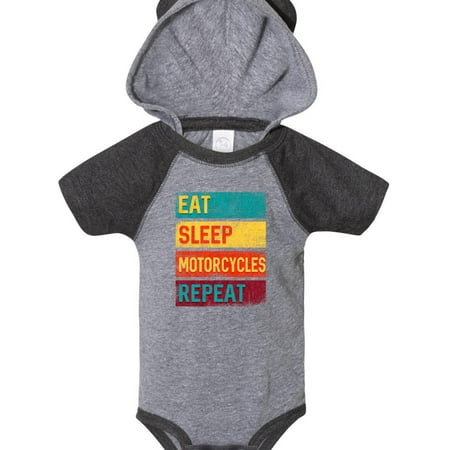 

Inktastic Eat Sleep Motorcycles Repeat Gift Baby Boy or Baby Girl Bodysuit