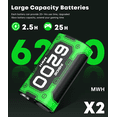 thumbnail image 4 of Beboncool 2*6200mAh Rechargeable Battery Pack Compatible with Xbox One/Series X/S/Elite, 4 of 9