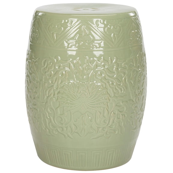 Pemberly Row Contemporary Ceramic Garden Stool in Lime Green
