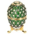 thumbnail image 2 of Elegant Metal Jewelry Box with Sparkling Rhinestone, Exquisite Hand Painted Easter Egg Design, Multi Purpose Trinket Box for Pearls, Necklaces, and Earrings Perfect Gift for Easter, 2 of 7