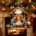 thumbnail image 4 of Yeciiwht Nativity Scene Christmas Ornament – Acrylic Hanging Decoration for Tree, Home & Holiday Gift, 4 of 6