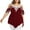 Red, variant on Plus Size Blouse for Women Casual Cold Shoulder Lace Low Cut Tops Trendy Camisole Open Shoulder Tunic Top (Red,XL)
