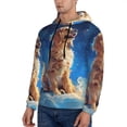 thumbnail image 3 of Xecao Starry Sky Cloud Dog Pattern Men's Adult Pullover Hoodie,Hooded Sweatshirt-Small, 3 of 7