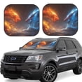 thumbnail image 2 of Daiia Red And Blue Fire Dragon D 2PCS Car Windshield Sun Shade, Foldable Sun Shield for Car Front Window, Auto Sun Blocker Visor Protector Universal for Truck SUV Pickup-Large, 2 of 7