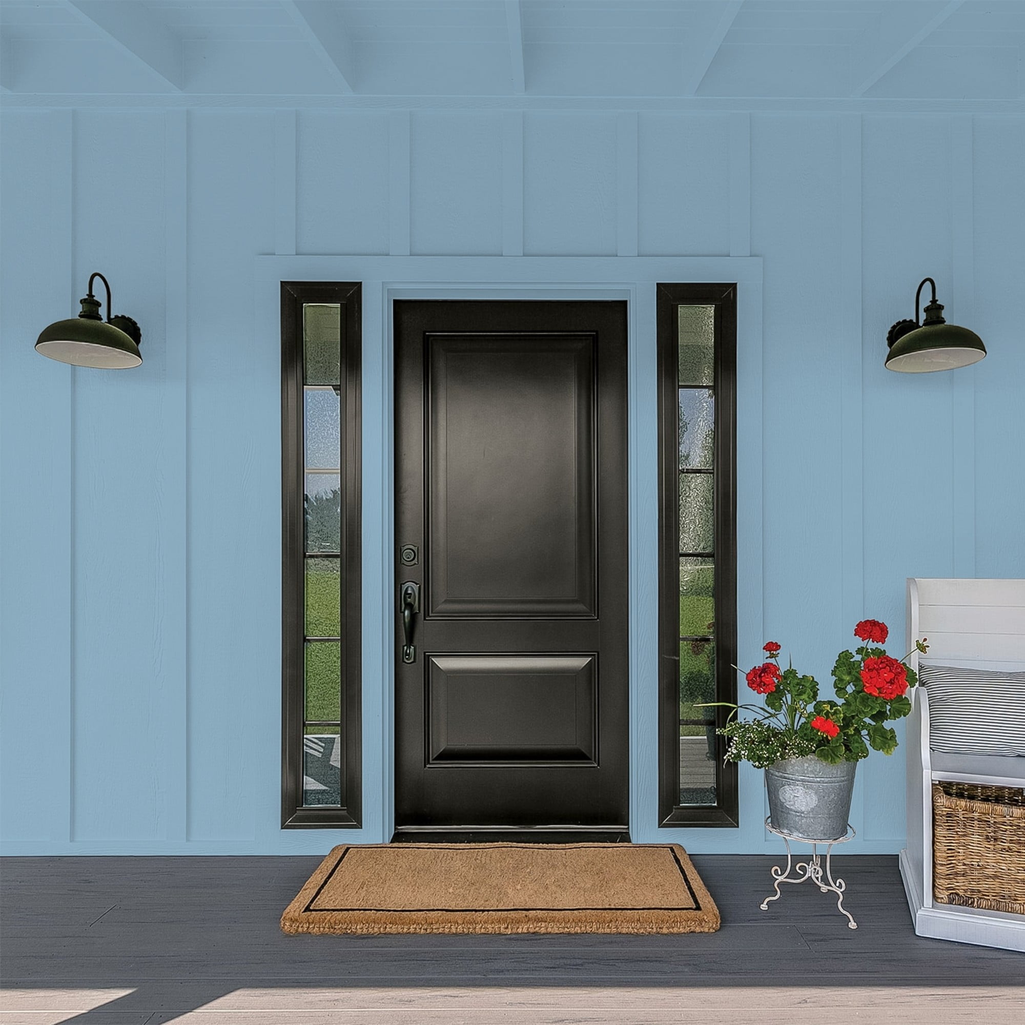 Glidden HEP Americana / Blue Flat Exterior Paint with Primer, 1 Gallon