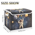 thumbnail image 5 of Yayeee Collapsible Cube Storage Bin with Lid Fabric Closet Decorative Basket with Handles, Watercolor Astronaut, 5 of 7