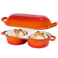thumbnail image 1 of Olla holandesa Nuovva doble para pan, 16,5 cm, hierro fundido, naranja, 1 of 8