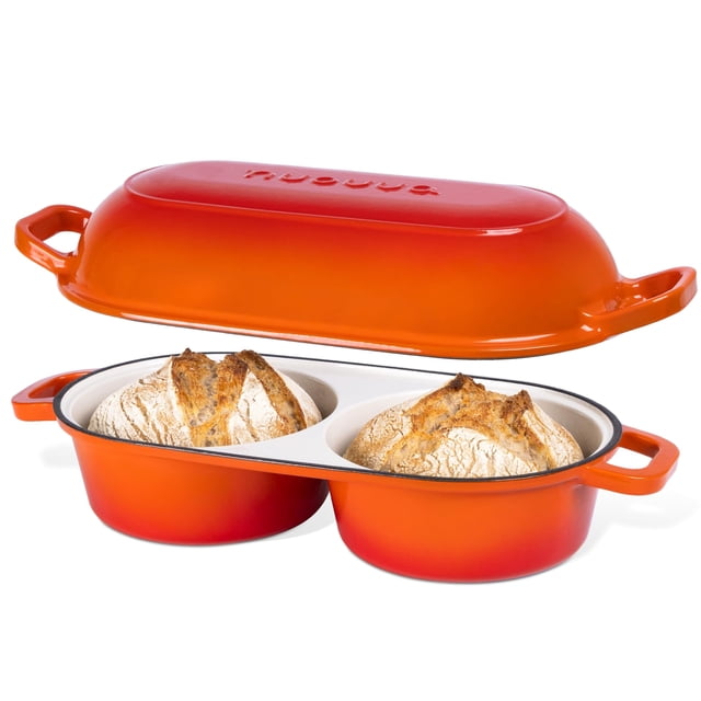 Olla holandesa Nuovva doble para pan, 16,5 cm, hierro fundido, naranja