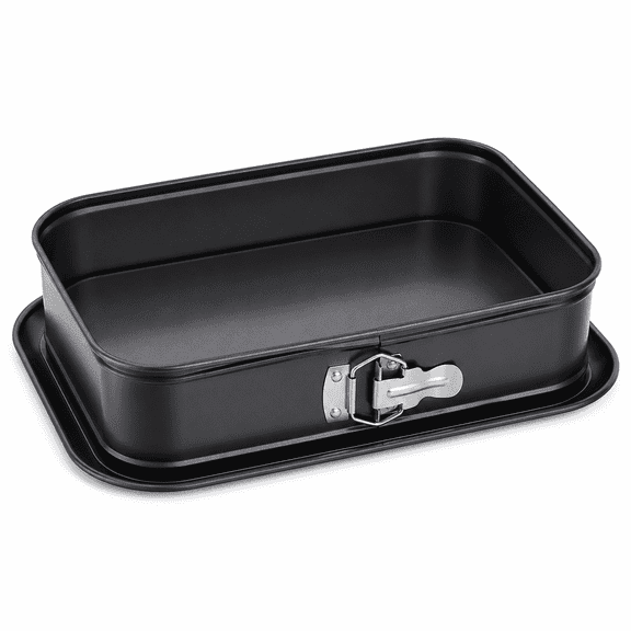 11x7.1 Inch Non-Stick Springform Pan, Rectangle Carbon Steel Baking Mold with Removable Bottom, Leakproof Oven & Dishwasher Safe