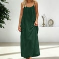 thumbnail image 2 of Backless Cami Dress for Women Sleeveless Spaghetti Strap Open Back Beach Dresses Summer Holiday Dress with Back Tie (Dark Green,L), 2 of 9