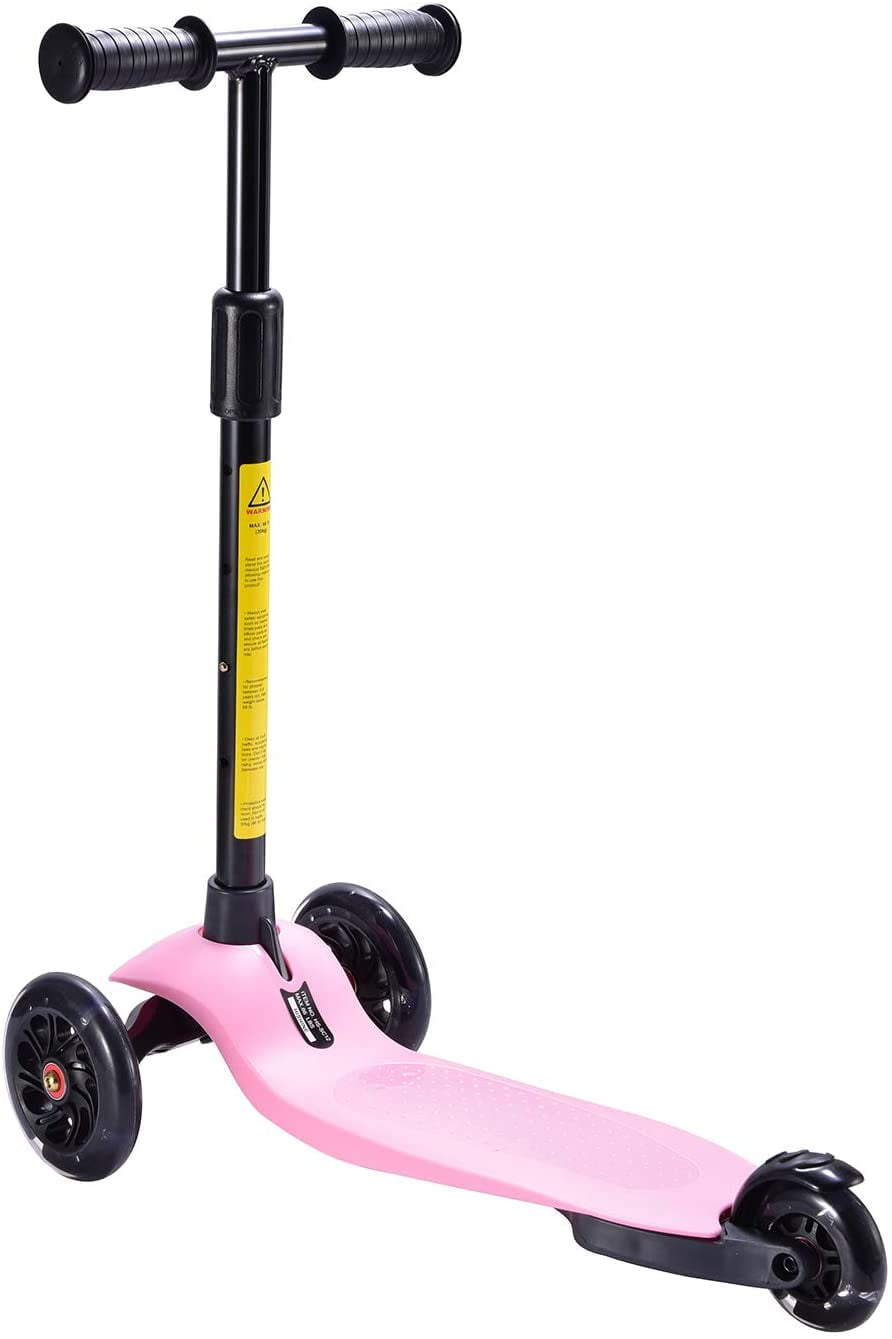 HighTech Mega GlideKick 3-Wheel Foldable Scooter With Lightup Wheels &  Extendable T-Bar - Pink - Walmart.com