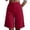 v#12Red84, variant on Rggeeun Women'S Shorts Solid Color Knee Length Elastic High Waist Wide Leg Loose Fit With Front Seam & Pleated For Vacation Beach Versatile Bottoms,Black,S