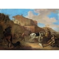 thumbnail image 2 of Dirk Stoop 24x18 Black Ornate Framed Double Matted Museum Art Print Titled: The Hunting Party (1649), 2 of 5