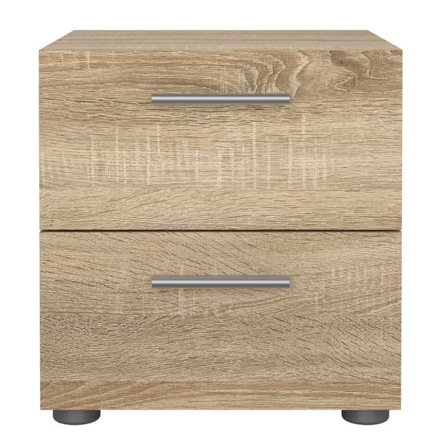 Buró Color Madera con 2 Cajones y Jaladeras Efecto Metal Hecho en Madera MDF