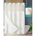 thumbnail image 3 of No Hook Shower Curtains, Sage Green Extra Long Bathtub Curtains with Snap in Liner, Abstract Lines Gradient Minimalist Modern Waterproof Washable Fabric Bathroom Shower Curtain Sets, 72" x 96", 3 of 7