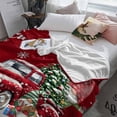 thumbnail image 3 of Christmas Truck Dwarfs Throw Flannel Blanket 50x60In Winter Snowflakes Red Xmas Super Soft Cozy Bed Blanket, Lightweight Plush Fuzzy Bed Throw for Bedroom Sofa Couch Living Room, 3 of 4