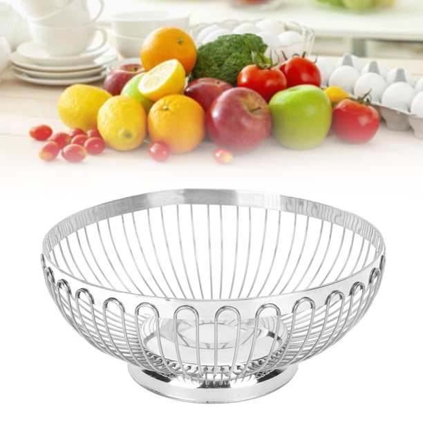 Frutero De Acero Inoxidable Cesta De Fruta Pulida Espejo De Múltiples Fines Decorativo Gran Capacidad Cesta De Almacenamiento De Frutas Tazón para Servir para ANGGREK Otros