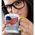 thumbnail image 2 of 3drose, an American Flag-proud to Be American, 15oz Two-tone Yellow Mug, 2 of 6