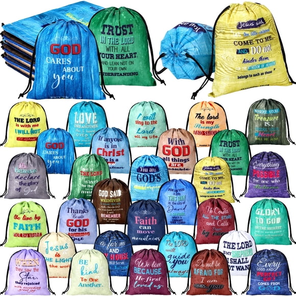 Cordón con versículos bíblicos Hosuly de Religious Bags, 30 unidades (25 x 20 cm)