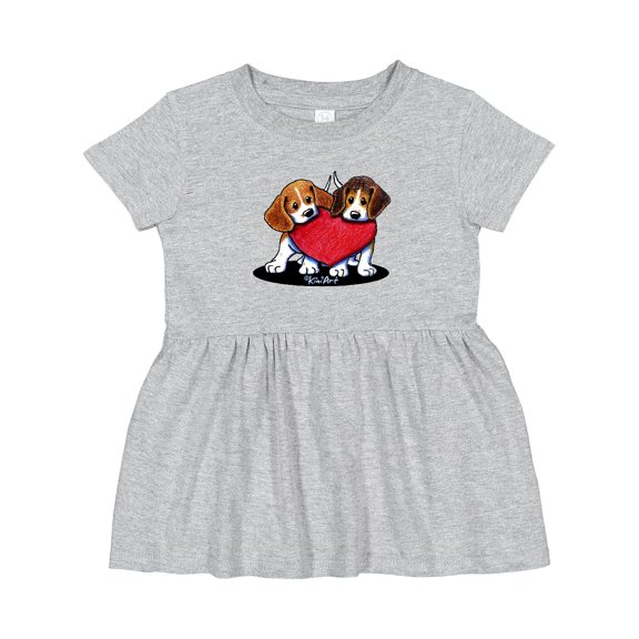 Inktastic Beagle Heartfelt Duo Girls Baby Dress