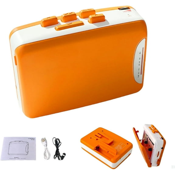 Portable Stereo Cassette Player, Retro Tape Machine, Multi-Function Radio Recorder, Equipped with Headphones