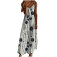 thumbnail image 2 of Holiday Dresses for Women Summer Dresses For Women Print Sleeveless Round Neck Dress Casual Long Dresses D Multicolor S, 2 of 5