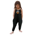 thumbnail image 4 of Kids Toddler Baby Girls Sleeveless Jumpsuit Halloween Pumpkin Ghost Floral Romper Harem Pants Pocket Waffle Outfits, 4 of 4