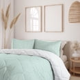 thumbnail image 2 of Ambesonne Springtime Down Alternative Quilt Comforter, Romance Leaves Bohemian, Queen, Mint Green and White, 2 of 5