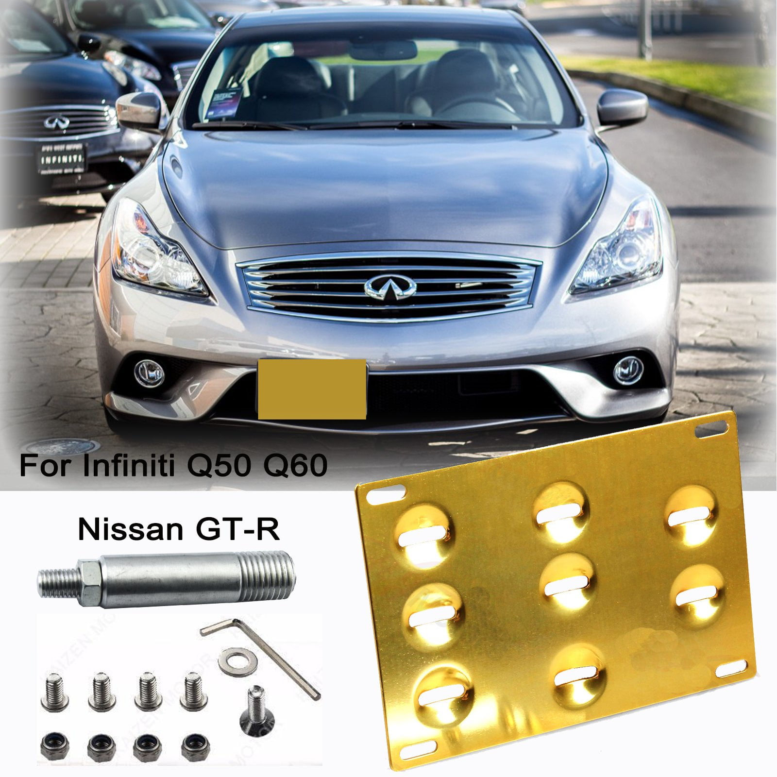 JDM Gold Track Racing Style Tow Hook for 2014-up Infiniti Q50 Q60
