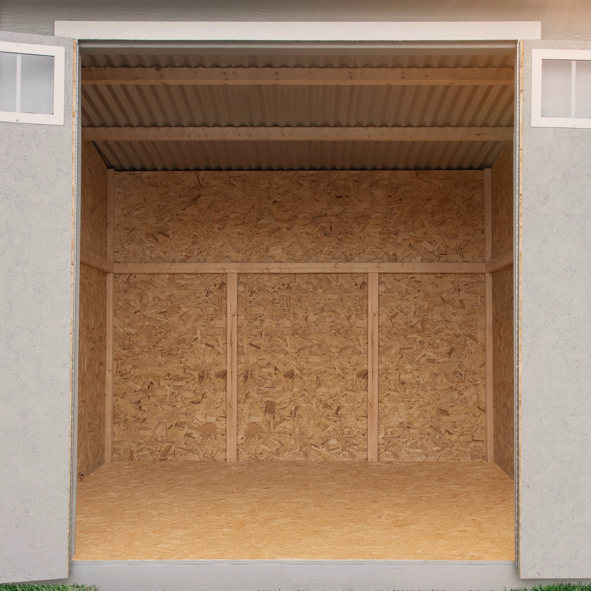 Handy Home Products Highland 8 ft x 6ft Modern Wooden Storage Shed
