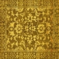 thumbnail image 1 of Ahgly Company Machine Washable Indoor Square Abstract Yellow Modern Area Rugs, 3' Square, 1 of 4