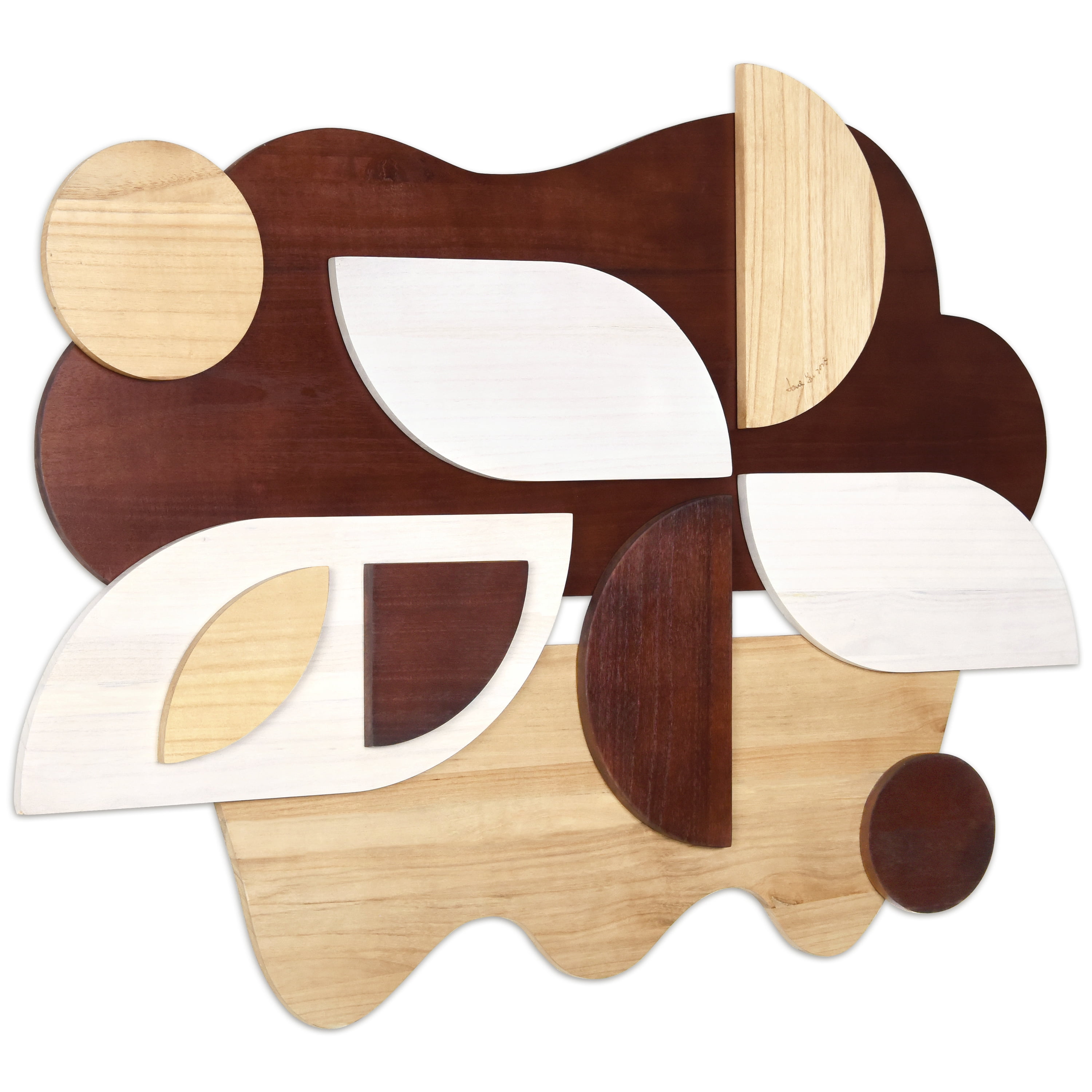"Sands Serenade I" Hand Made & Hand Finished Dimensional Solid Paulownia Wood Abstracts Wall Art