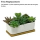 thumbnail image 3 of Monstrate Maceta de cerámica de 2 piezas, reemplazo Rectangular, estilo Simple, transpirable, anticorrosivo, accesorios para jarrones suculentos Decoración del hogar Monstrate HA084620-00, 3 of 6