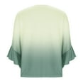 thumbnail image 4 of aidice Shirts for Women Casual Ruffle 3/4 Sleeve Notched V Neck Ruched Loose Gradient Color Tee Shirts, 4 of 5