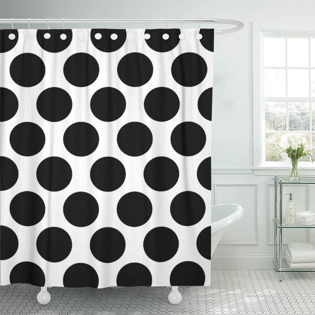 Black And White Polka Dot Bathroom Decor Bathroom Poster