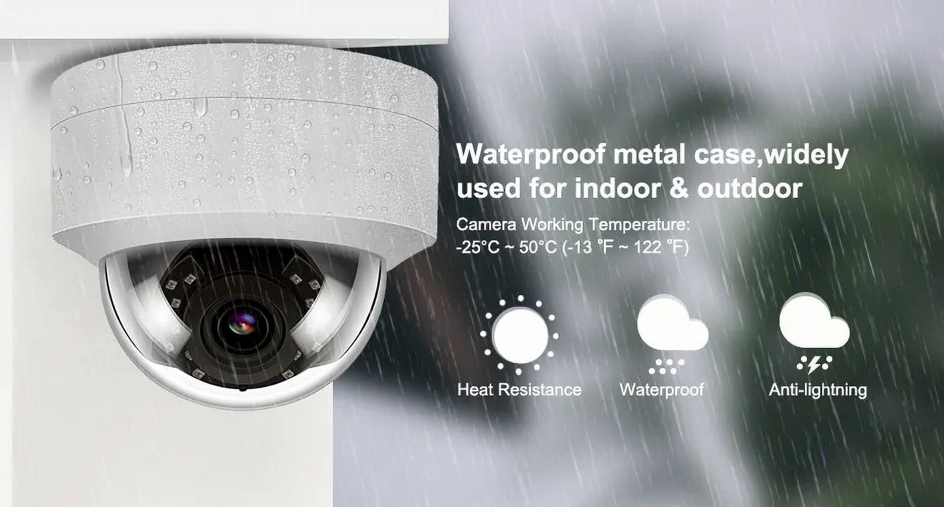 Anpviz 5MP PoE IP Dome Camera with Audio/Mic, IP Security Camera Outdoor or Indoor, IR Night Vision, IP66 Waterproof, 2.8mm Lens, 24/7 Recording, AI Human Detection（2PC）