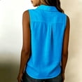 thumbnail image 4 of Kezqiaxn Sleeveless Tops for Women Summer Collared Button Up Shirt Loose Fit Work Blouses Fashion Clothing, 4 of 8