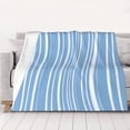 thumbnail image 5 of YFYANG Lightweight Warm Flannel Blanket, Blue Line Design Throw Blanket for Bed, Sofa, Travel, Camping, 80"x60", 5 of 7