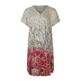 thumbnail image 4 of Fridja Robe d'Été Imprimée à Col en V Manches Courtes Décontractée pour Femmes, 4 of 8