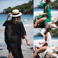 thumbnail image 5 of wsevypo Women's Chiffon Kimono Cardigan Cover Up with Half Sleeve Summer Sheer Beachwear Swimsuit for Bikini, 5 of 5